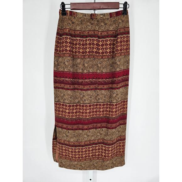 Intriguing Threads Women's Multicolor Elastic Waist Acetate Maxi Skirt Size 4 - Picture 3 of 4